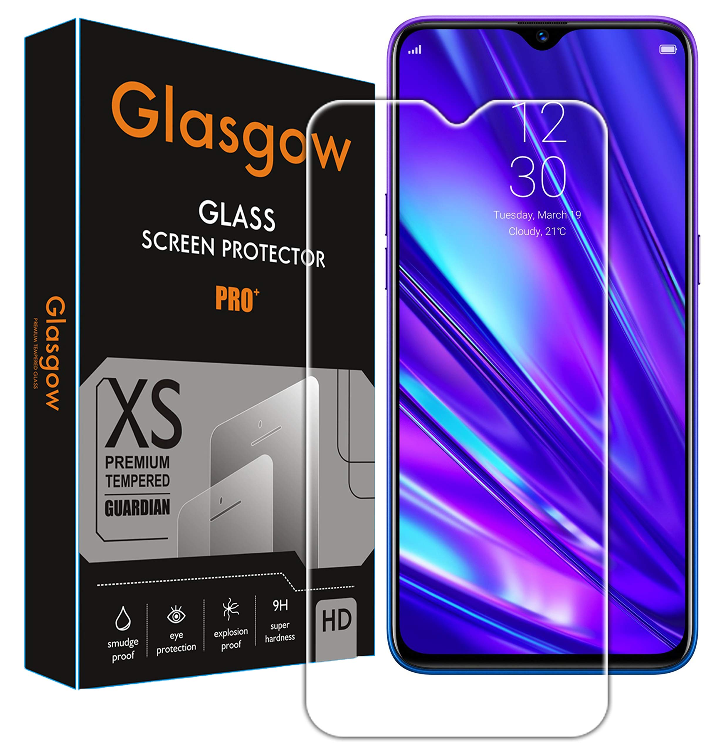 Glasgow Premium Tempered Glass Screen Protector for Realme 5 Pro [flexible] [Gorilla] Bubble Free Installation [Screatch proof] [Guard] (B07WTNSM2T) Amazon Price History, Amazon Price Tracker