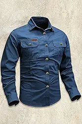 Camisa masculina de pesca com proteção solar, manga comprida, viagem, trabalho, abotoada, roupa de caminhada ao ar livre