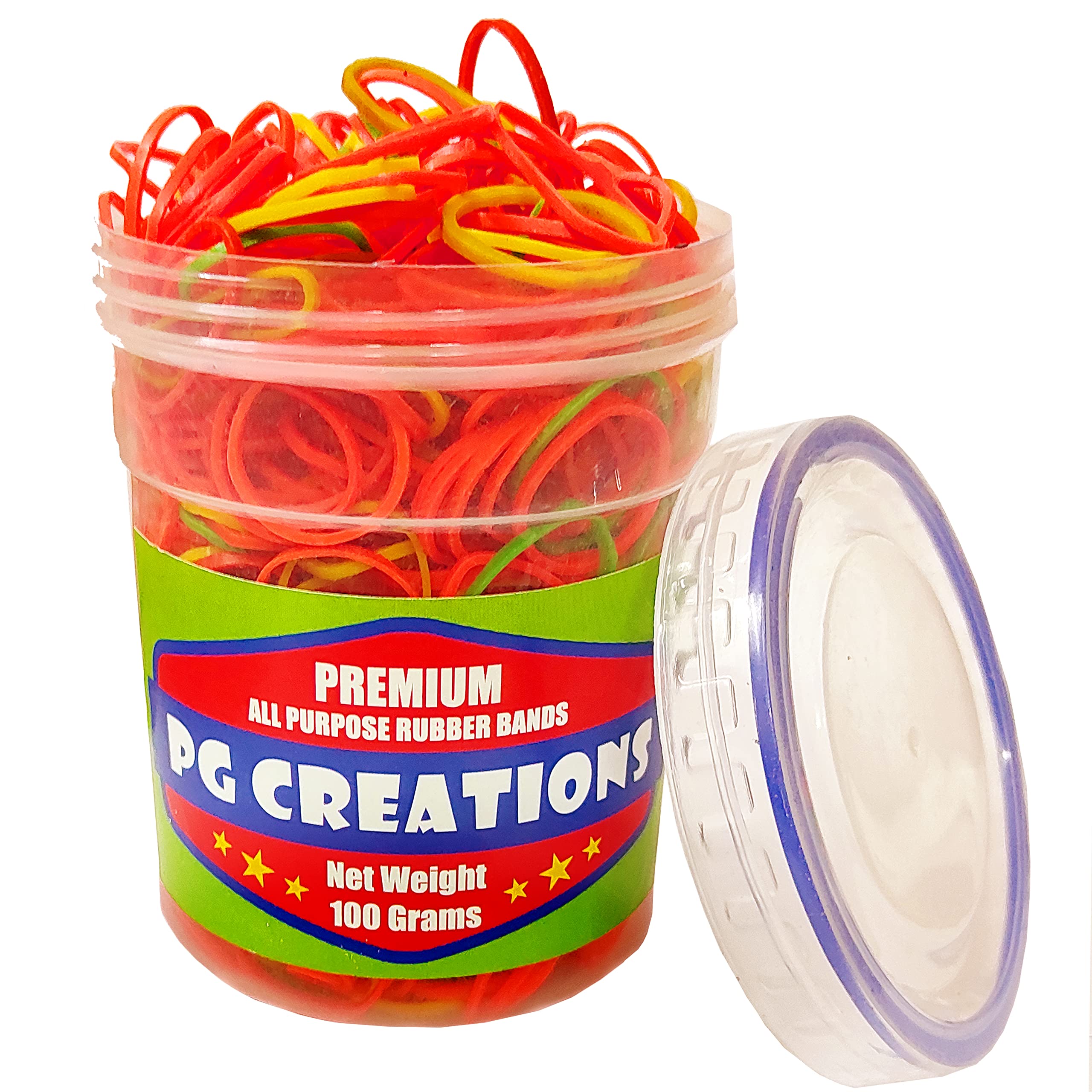 PG Creations Rubber Bands for Packaging, Kitchen, Home & Office Use, 3 Inch Diameter, Multi, Pack of 100 Grams
