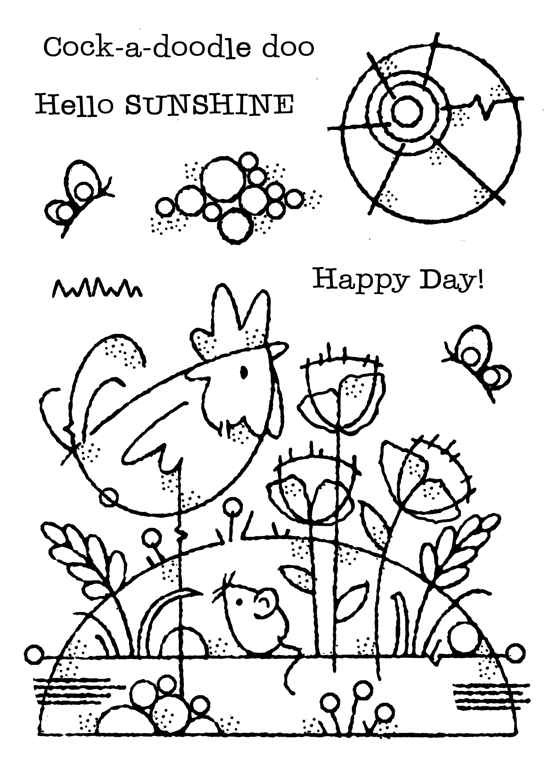 Woodware Transparent Francoise Collection - Rooster Meadow - Clear Stamp