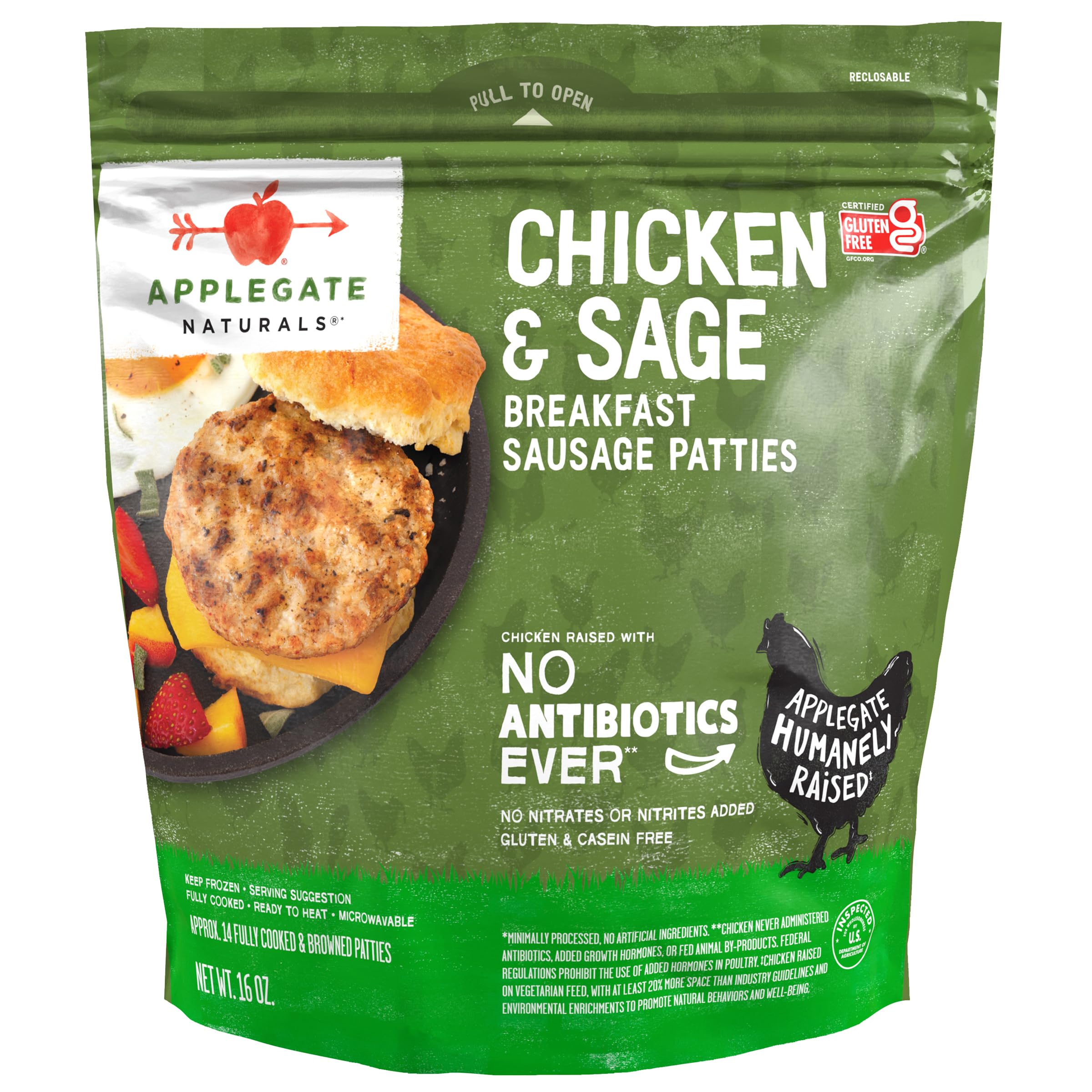 Applegate Farms Chicken & Sage Breakfast Sausage Patties, 16 OZ