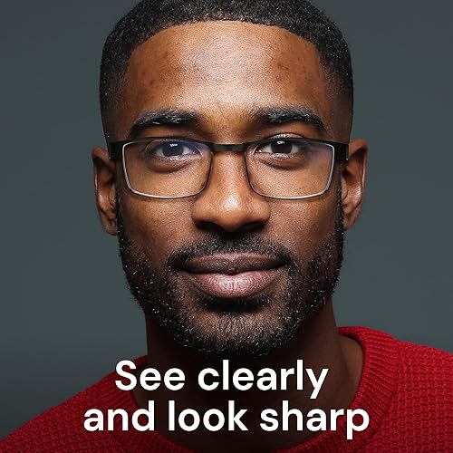 Miniatura 8 de BLS BLUES Paquete de 5 estuches para lentes para hombre y lentes de lectura con luz azul, marco de metal para lectores de sol con lentes de