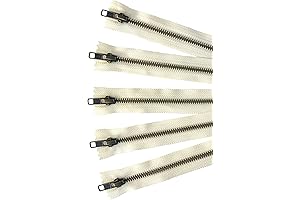 YKK Antique Brass Metal Zippers in Vanilla/Cream/Offwhite