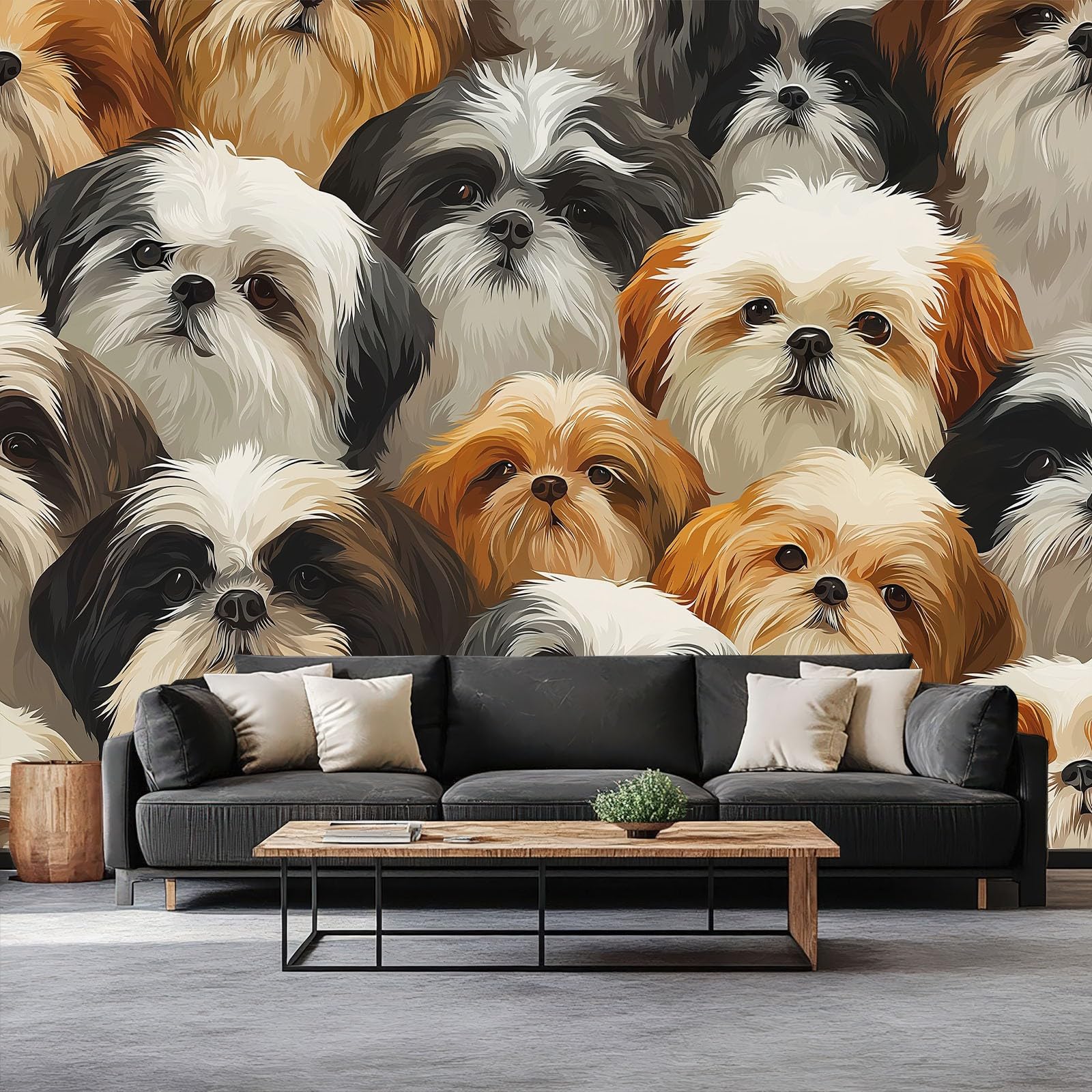 Photo murale chien Shih Tzu pour chambre ado et décoration salon panoramique