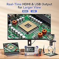 Vista 8 de TOMLOV TriL107 Microscopio digital de 3 lentes: Lupa de microscopio de monedas HDMI de 7 "2500X 2K para visión completa de monedas con pantalla IPS