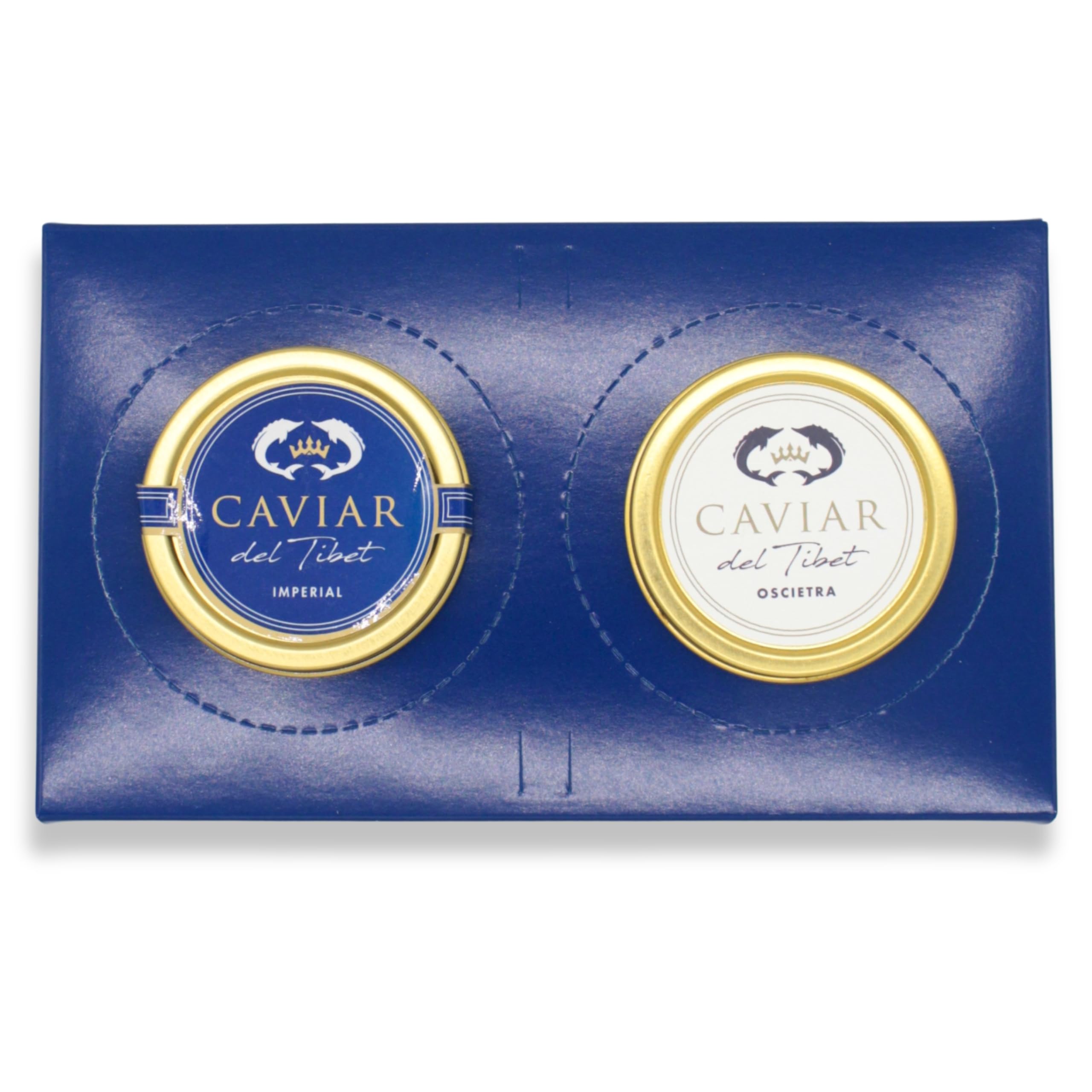 Dúo Caviar del Tíbet – Estuche Gourmet - Caviar Oscietra 50 GR y Caviar Imperial 50GR – Huevas de Esturión - Pack Regalo Gourmet