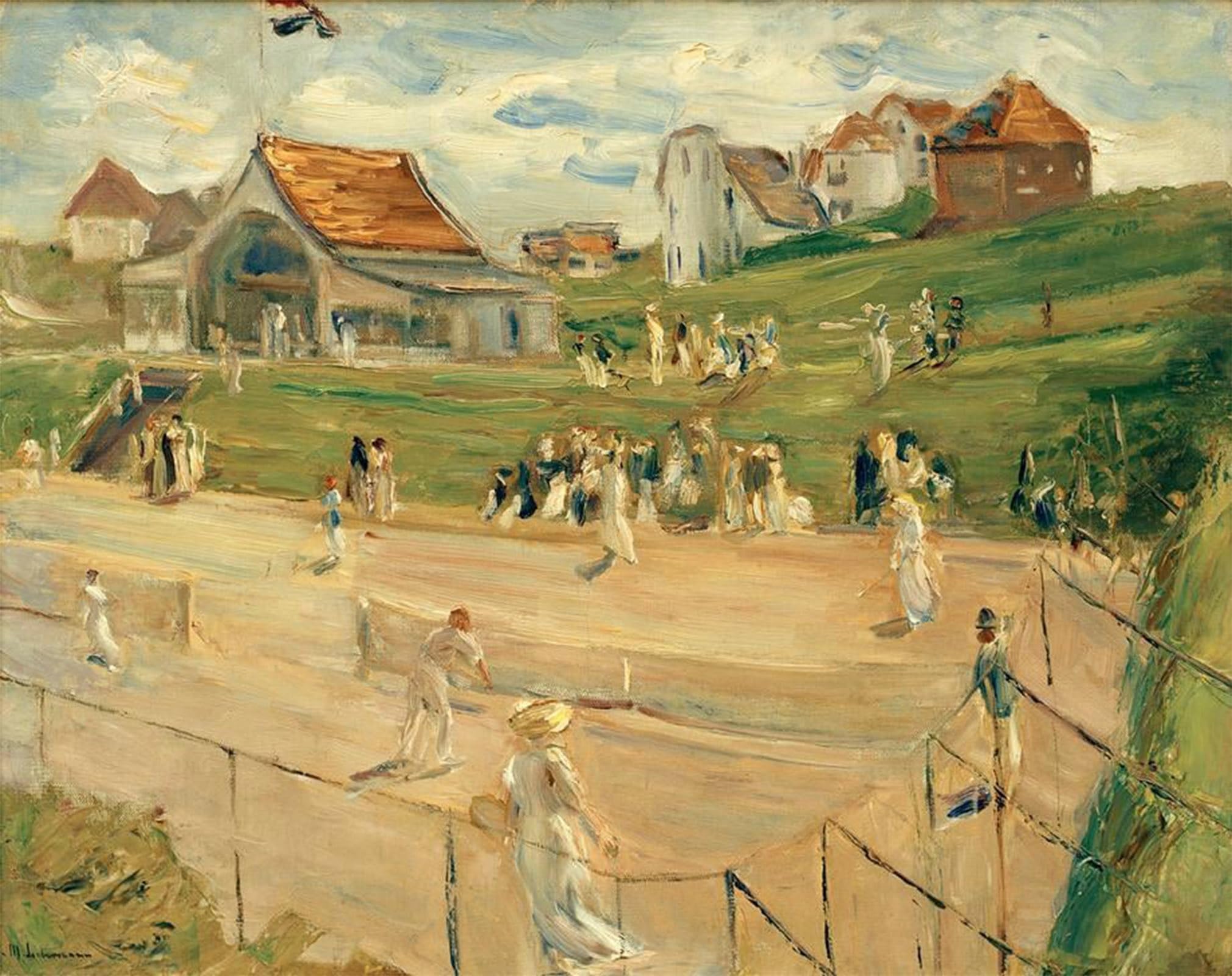 POSTERIIk Vintage Classic Picture Landscape Artwork Tennis square in Noordwijk by Max Liebermann Portrait Canvas Painting for Office Home Decor 60x90cm