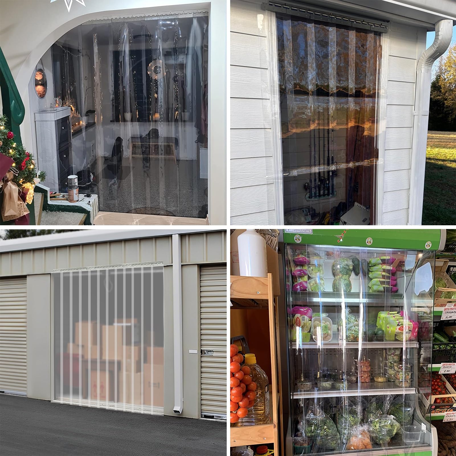 PVC-Streifenvorhang, Isolierter transparenter PVC-Streifenvorhang-Satz – 135 x 230 cm Thermovorhang für Lagerhallen, Kühlräume, Garagen und Hinterhöfe – Energieeffizient, Temperaturreguliere