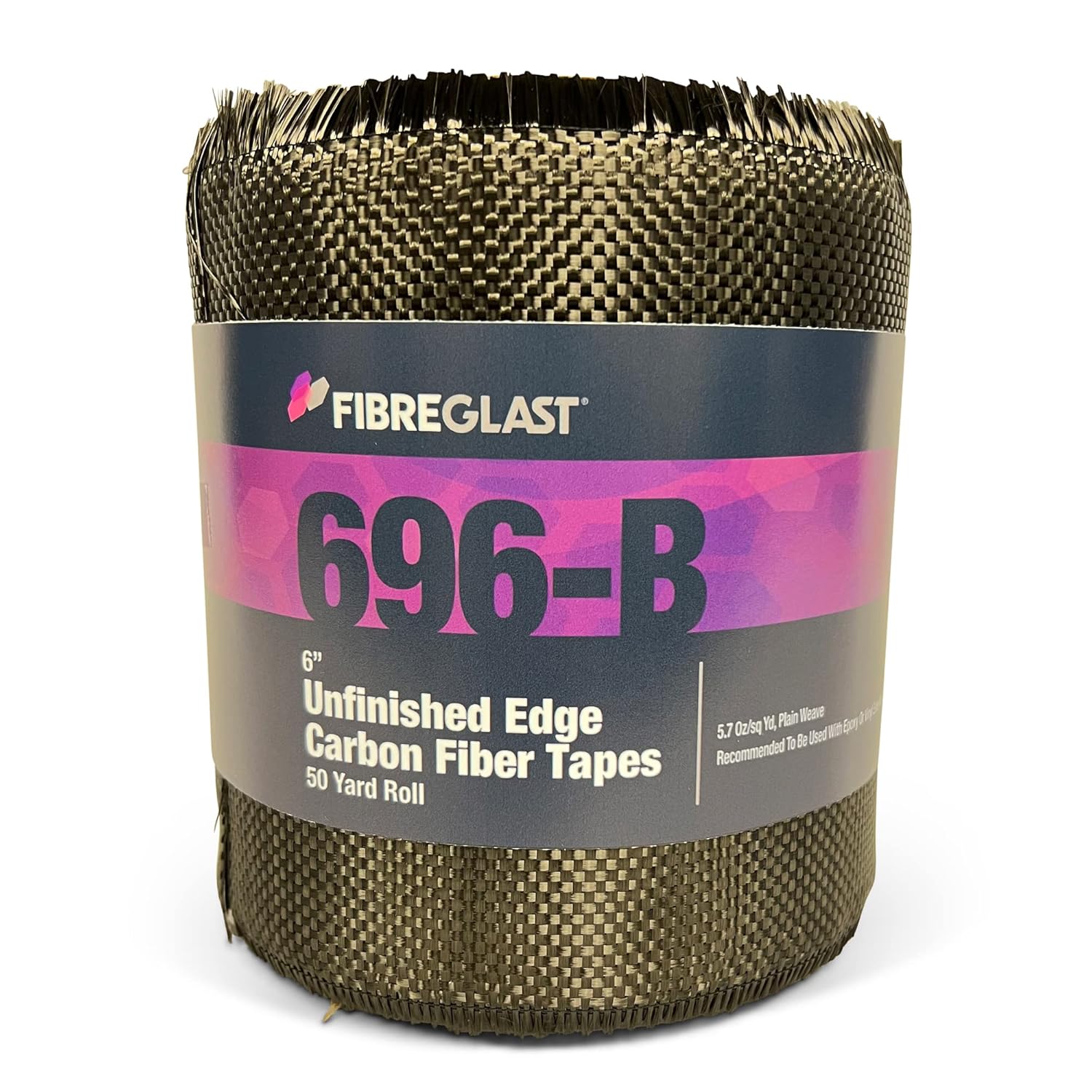 Fibre Glast Carbon Fiber Graphite Fabric, 6 inch Wide – High-Strength Lightweight Waterproof Aerodynamic Cloth Roll for Car, Air, Boat Repairs – Epoxy-Resin Compatible Fabric, 6 Oz, 50 Yards