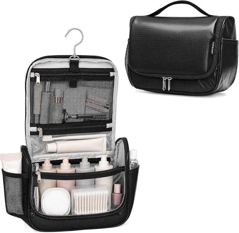 Necessaire TOPEAST com gancho, organizador suspenso para cosméticos e artigos de higiene, preta
