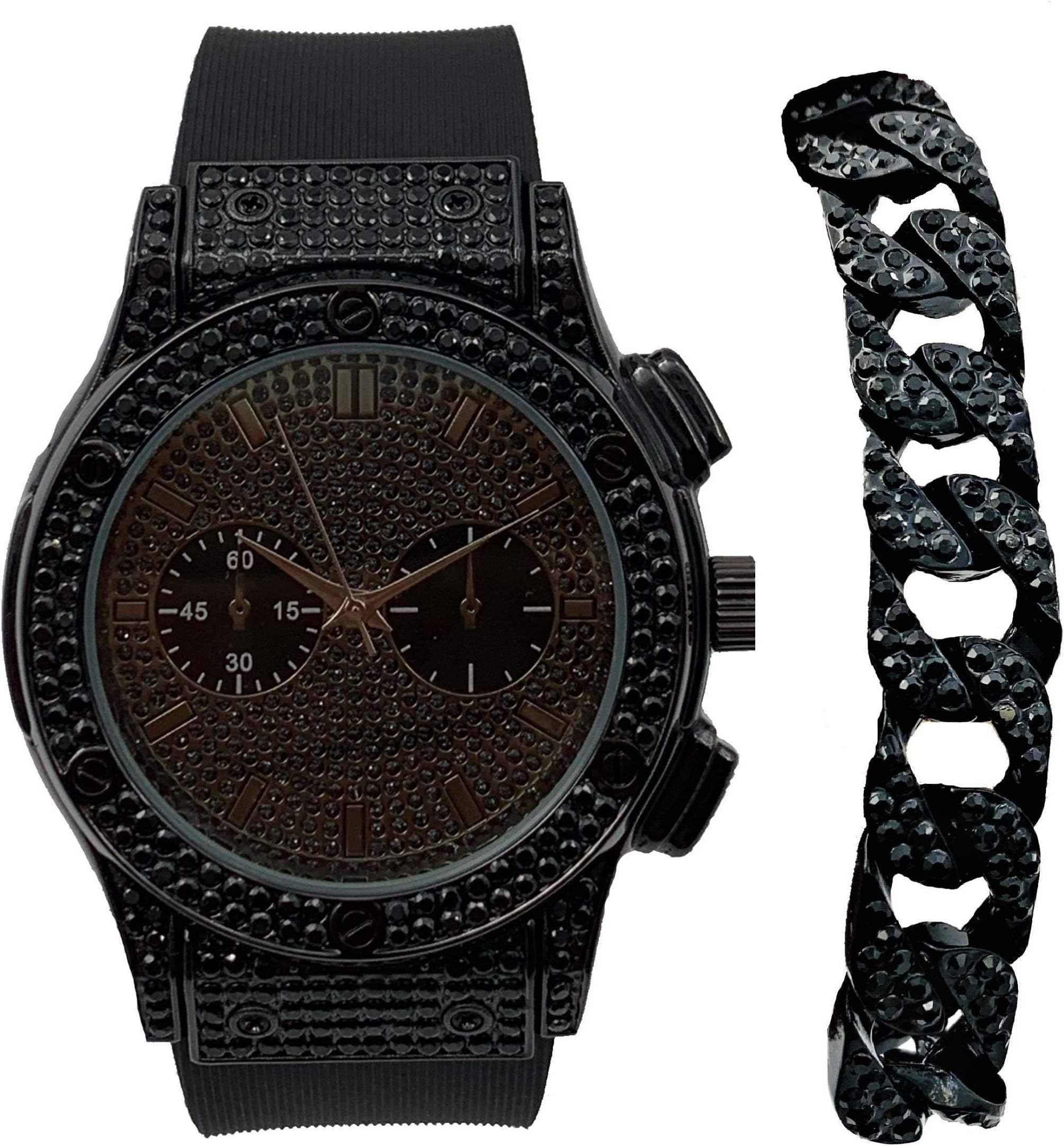 Charles Raymond Big Bling Watch Inspired by Hip Hop - Men's Iced Out Timepiece- Diamond Rhinestones on Blast - ST10311