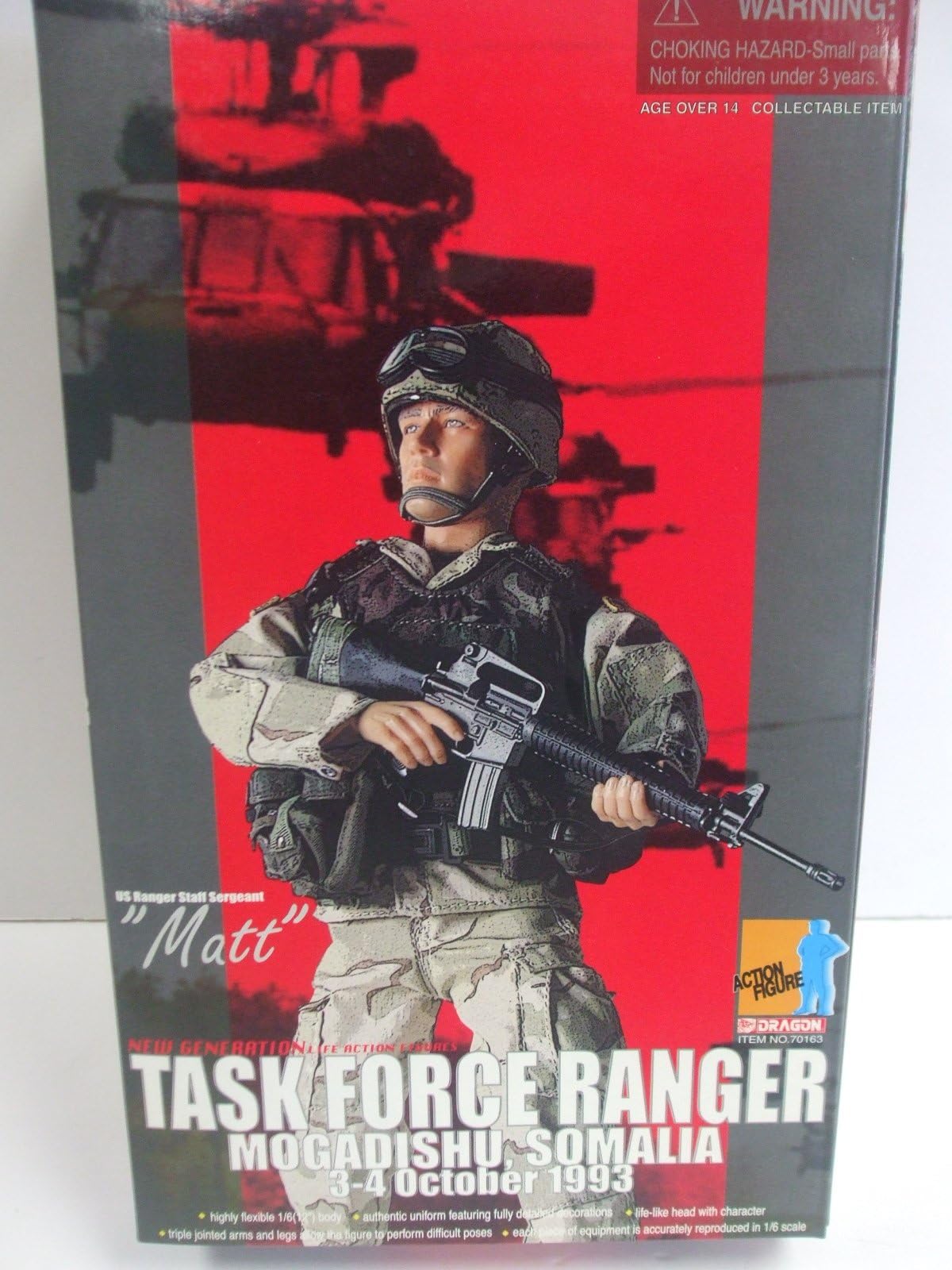 Dragon 1/6 Scale - US Army Ranger Staff Sergeant MATT Figure - Task Force Ranger - Mogadishu, Somalia 3-4 October 1993