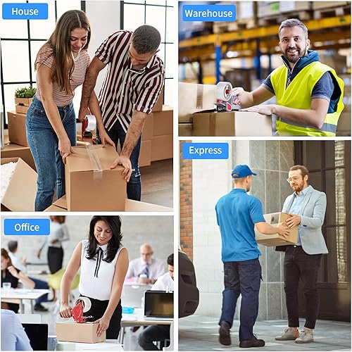 Miniatura 6 de JARLINK Cinta de embalaje transparente (6 rollos), cinta de embalaje resistente para embalaje de envío, sellado en movimiento, más fuerte y más