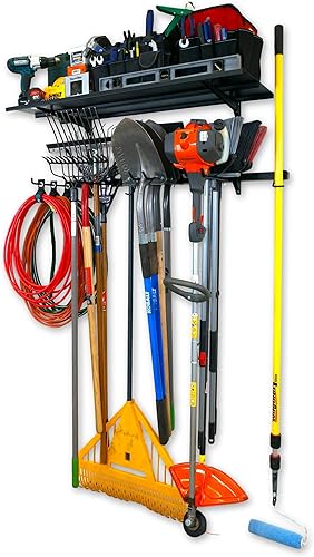 Miniatura 6 de StoreYourBoard Tool Pro Essential - Estante de garaje, organizador de equipos, colgador de montaje en pared con estante superior