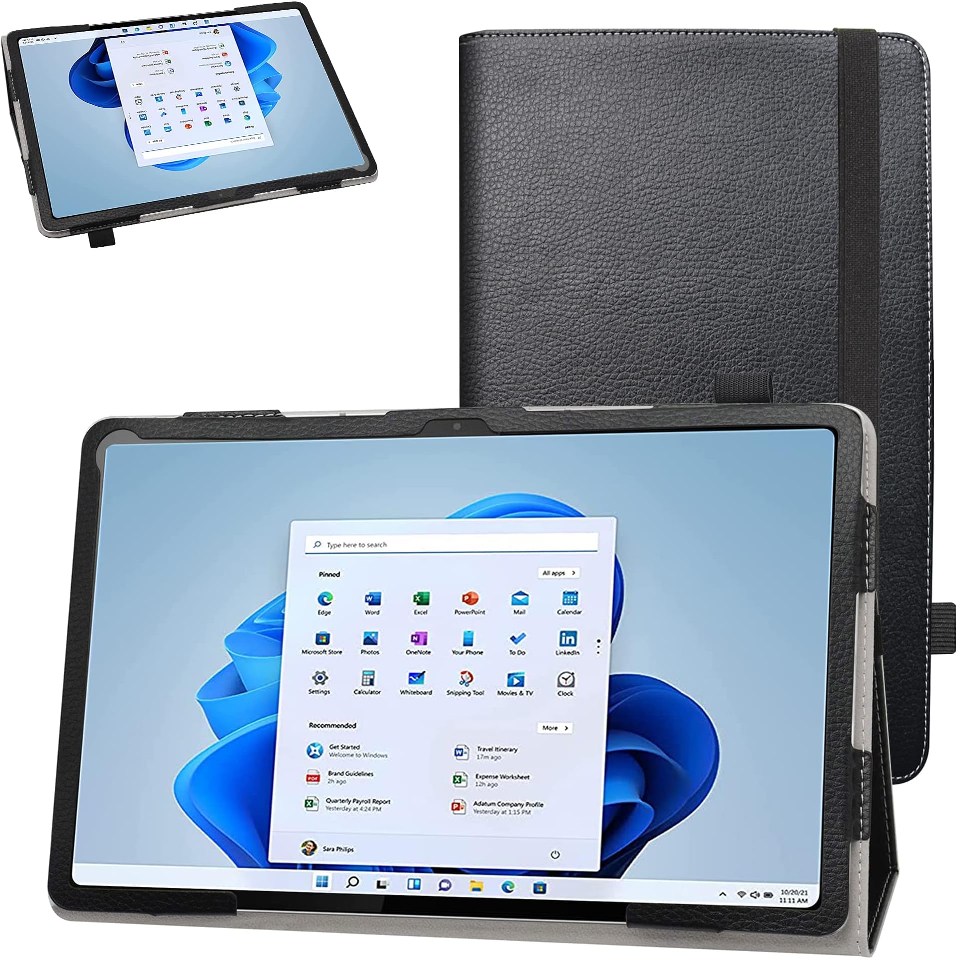 Bigefor Lenovo Tab P12 Pro Case,PU Leather Folio 2-Folding Stand Cover with [Auto Wake/Sleep] (TB-Q706F /TB-Q706Z) 12.6'' Tablet,Black (10001992-1)