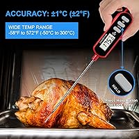 Vista 4 de Lonicera Digital Cooking Thermometer for Bread Baking, Food and Water Temperature Measurement. Waterproof and Long Stem with Meat Temp Guide