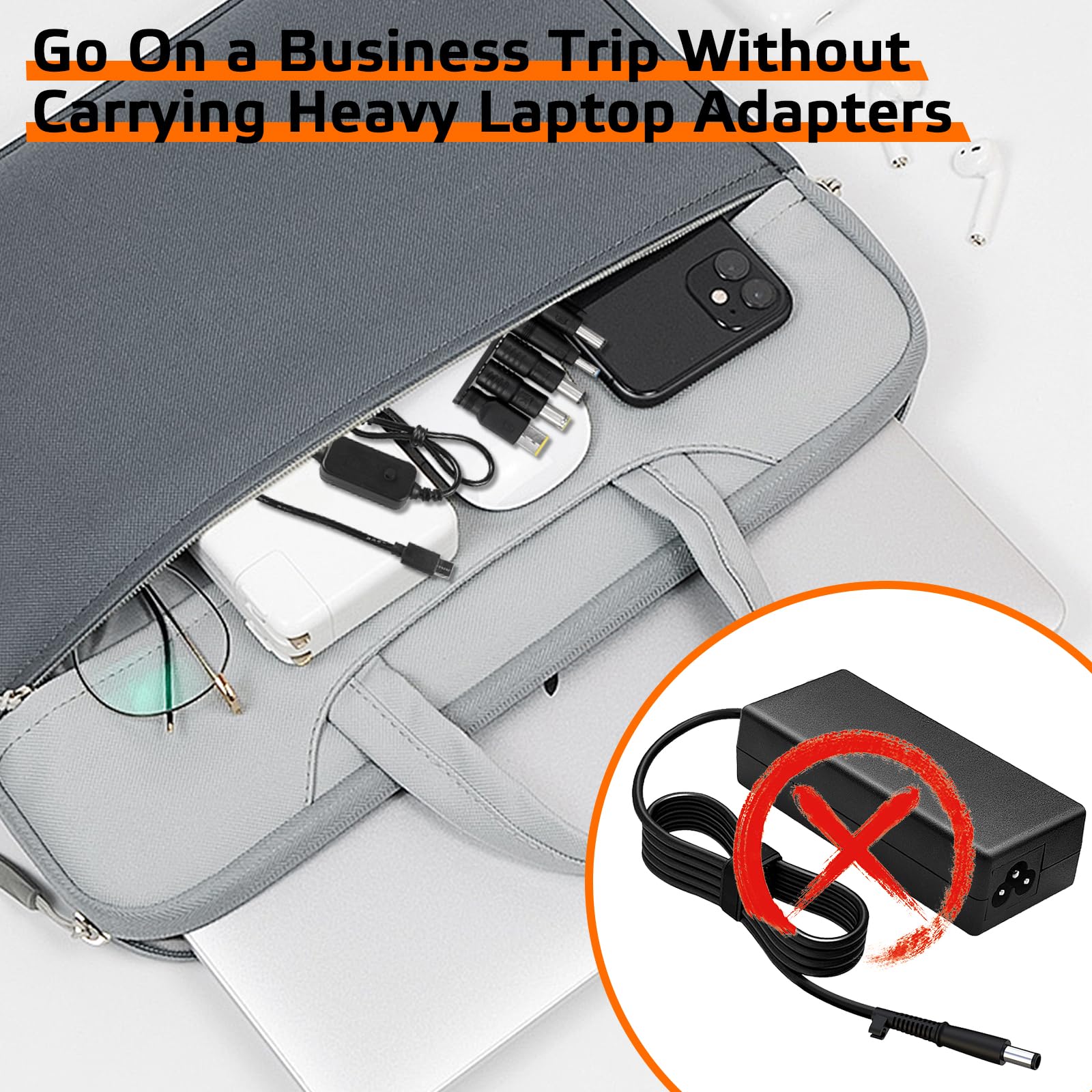 Adattatore PD-DC Universale Con 10 Connettori E Tensione Regolabile 5/9/12/15/20V - Per Laptop, Router, Modem, Ricarica Rapida - 2