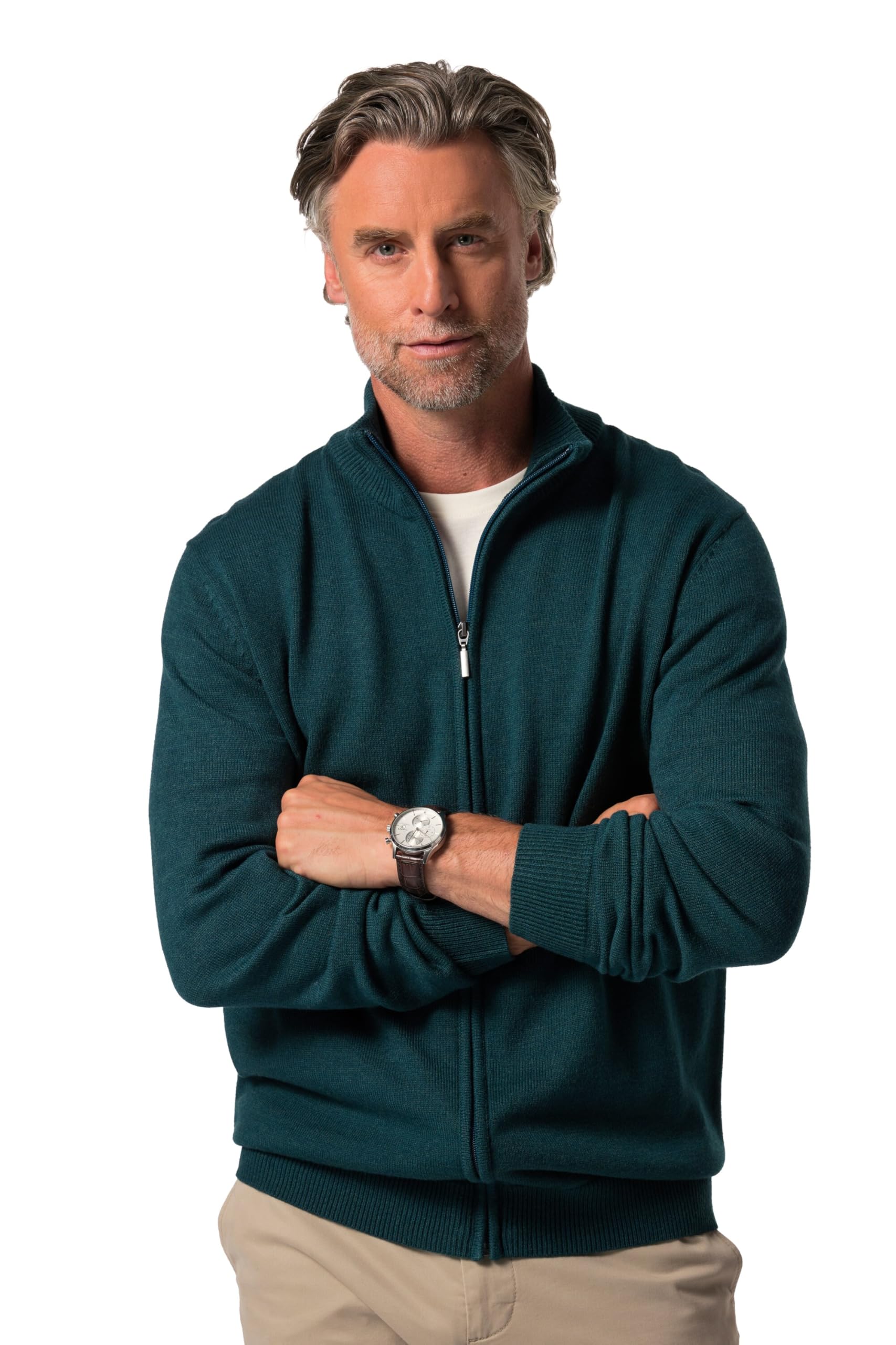 Boston Park Herren große Größen Übergrößen Menswear L-8XL Strickjacke, Langarm, Stehkragen 832943