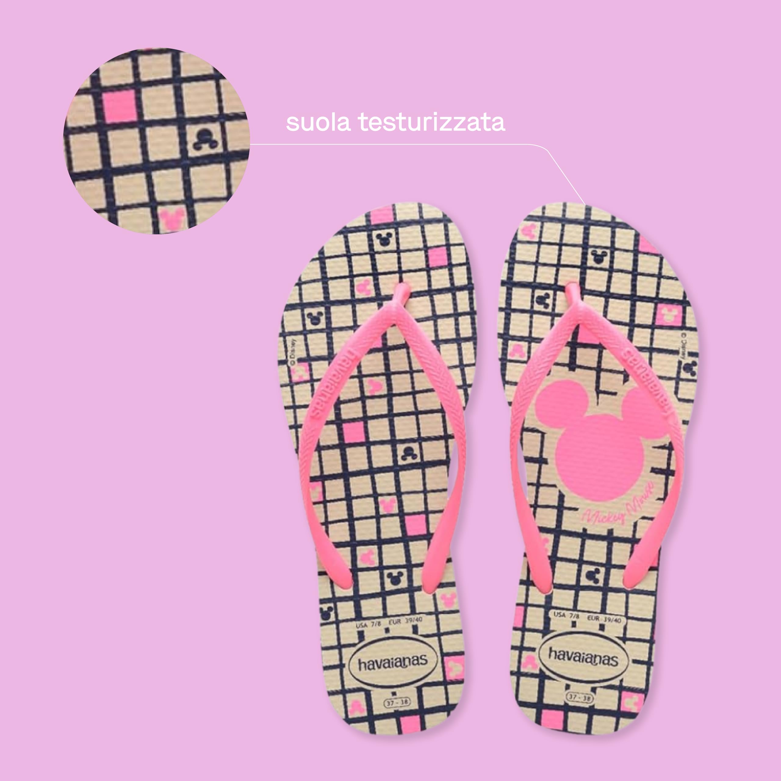 Havaianas - Slim Disney Stylish, Infradito Comode, Leggere E Alla Moda, Con Disegni Disney, Cinghie Sottili E Suola Antiscivolo, Donna