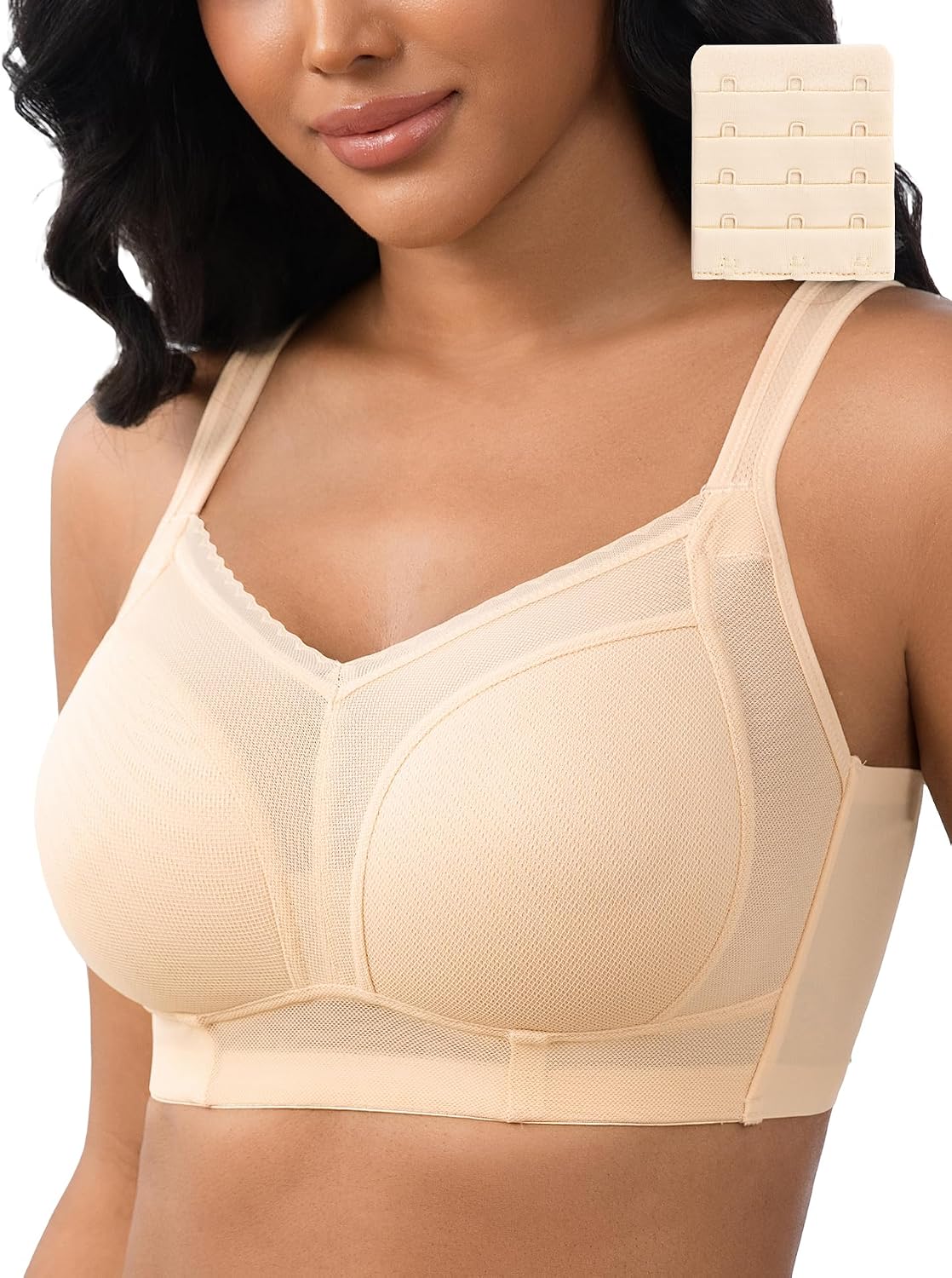 Wireless Minimizer Bras for Women Full Coverage No Underwire Bra Plus Size Support & Lift Bra for Large Bust