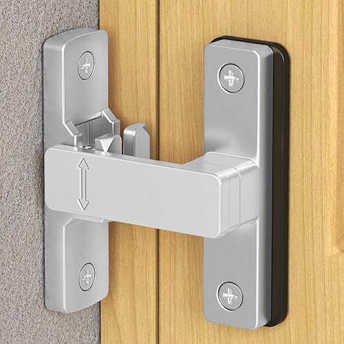 Cerradura de puerta de granero, cerradura de puerta corredera de zinc de 90180 grados, pestillo de seguridad resistente para pantalla, armarios,