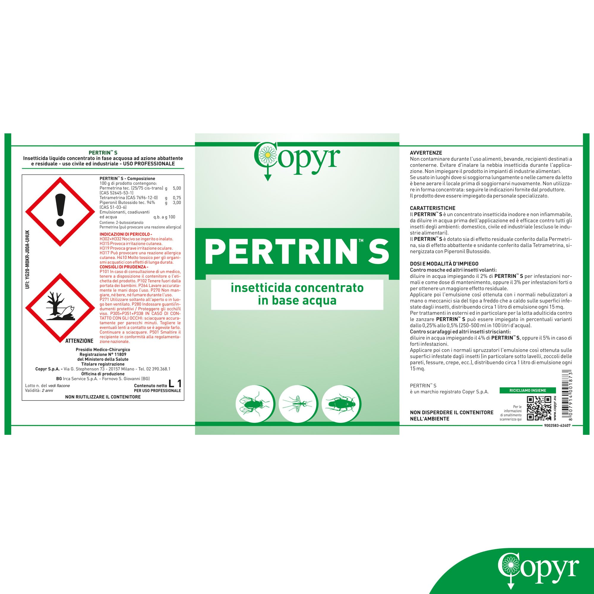 copyr pertrin S insecticida, concentrado en permithrin de y tetrap ermit hrin Base, instantánea y anhaltende Efecto