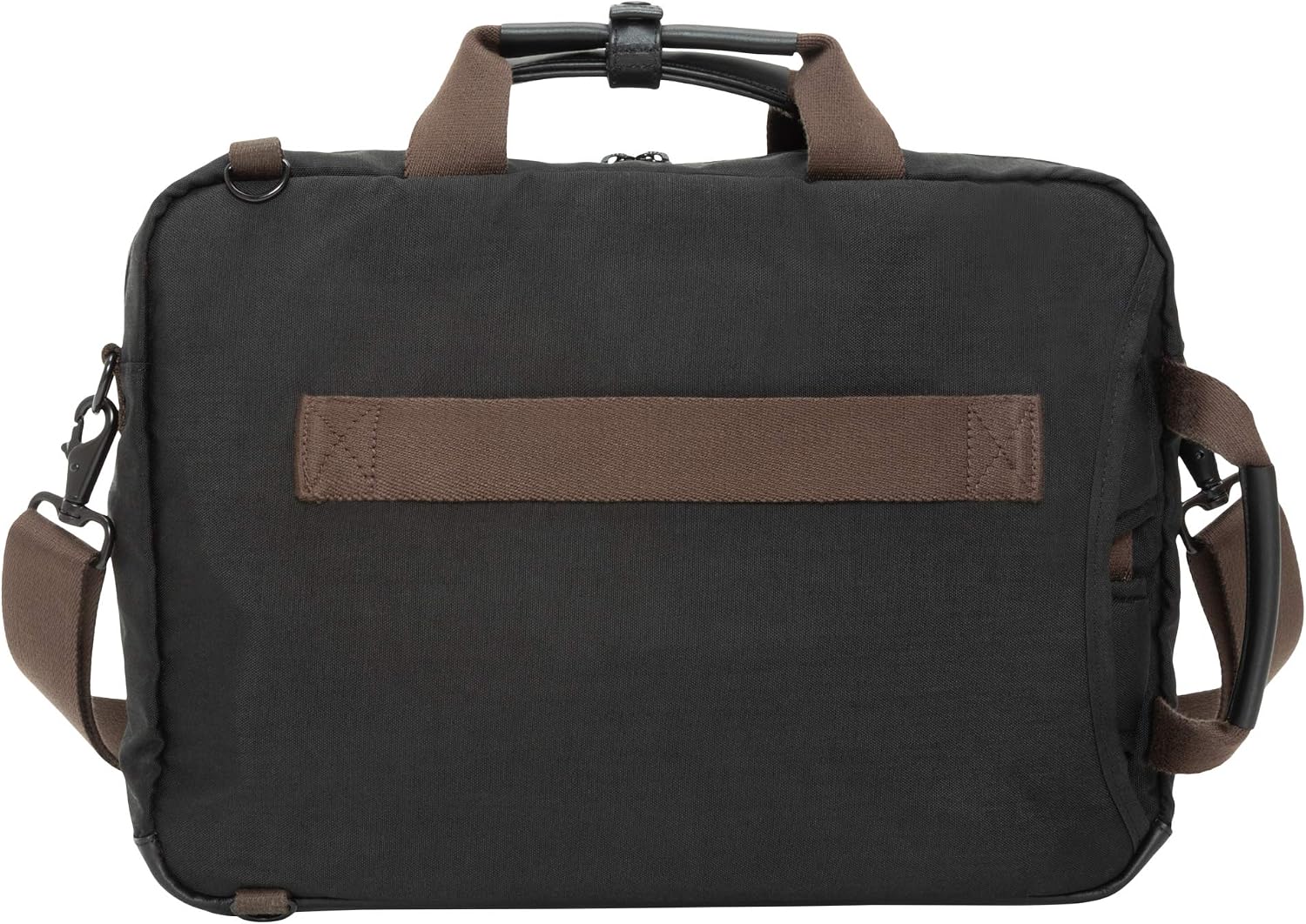 Waxed Nylon Saratoga Briefcase, Black