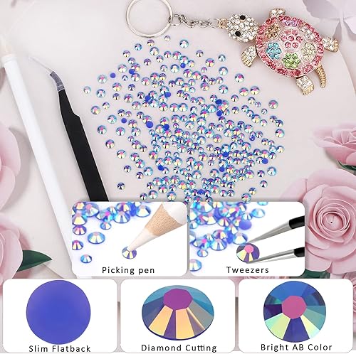 Miniatura 9 de Duflash 25000 diamantes de imitación anaranjados de resina AB con parte trasera plana, diamantes de imitación de resina de gelatina de 0.118 in,