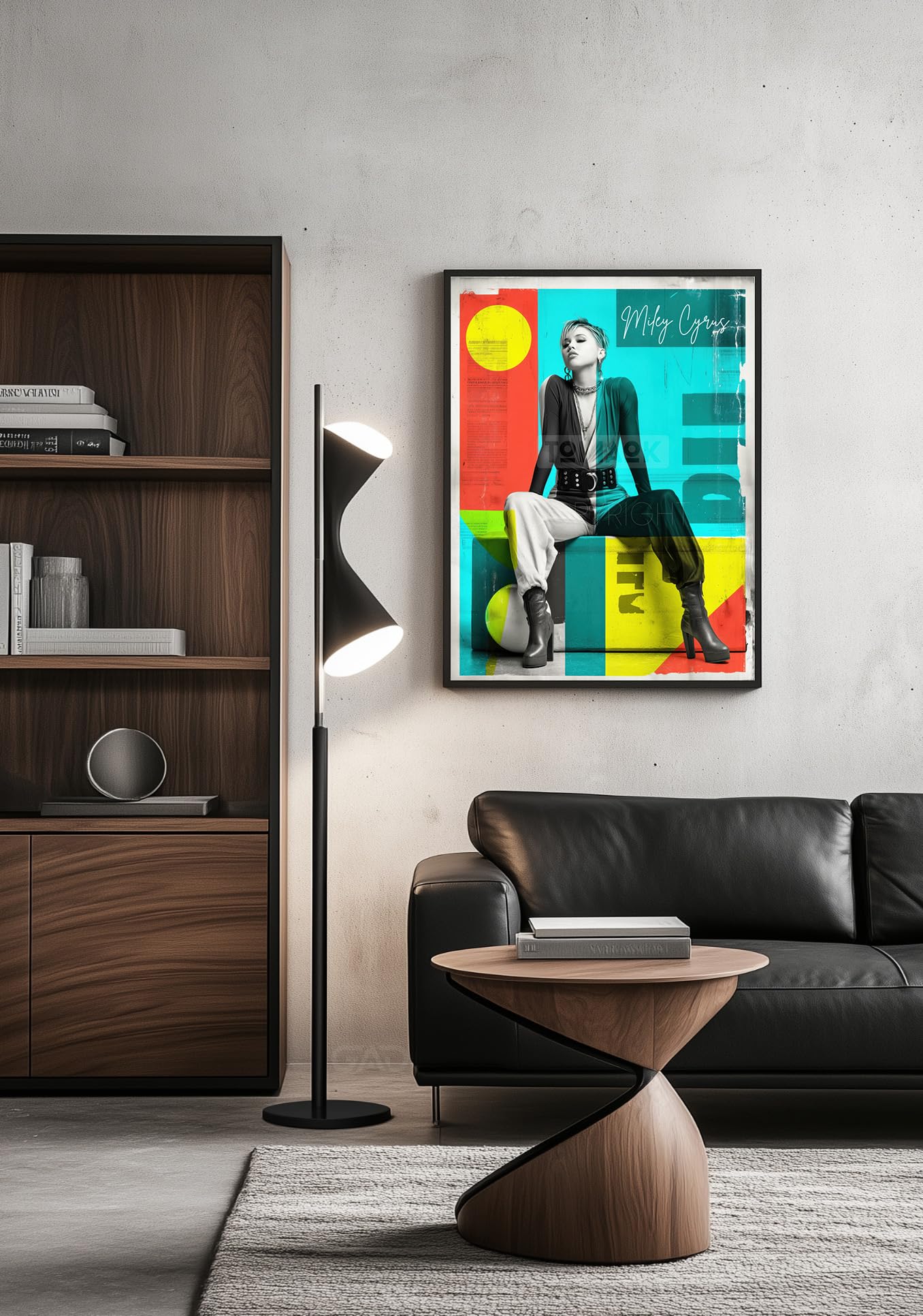 Tomaok - Poster Miley Cyrus (cornice non fornita) - Decorazione da parete - Collage artistico Pop Rock, Cantante, Musica, Concerto