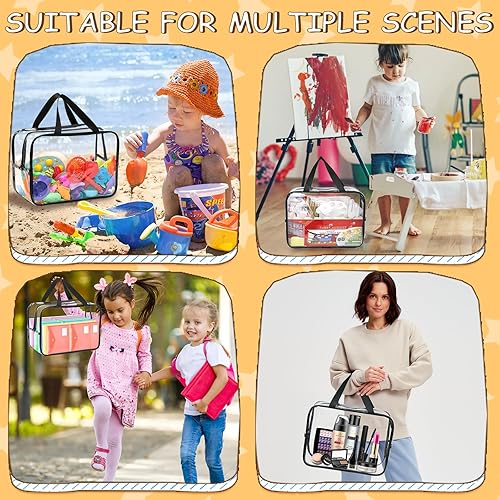 Miniatura 7 de 6 paquetes de bolsas de almacenamiento de juguetes extra grandes, 12.6 x 9.25 x 6.9 pulgadas, bolsas organizadoras de juguetes transparentes
