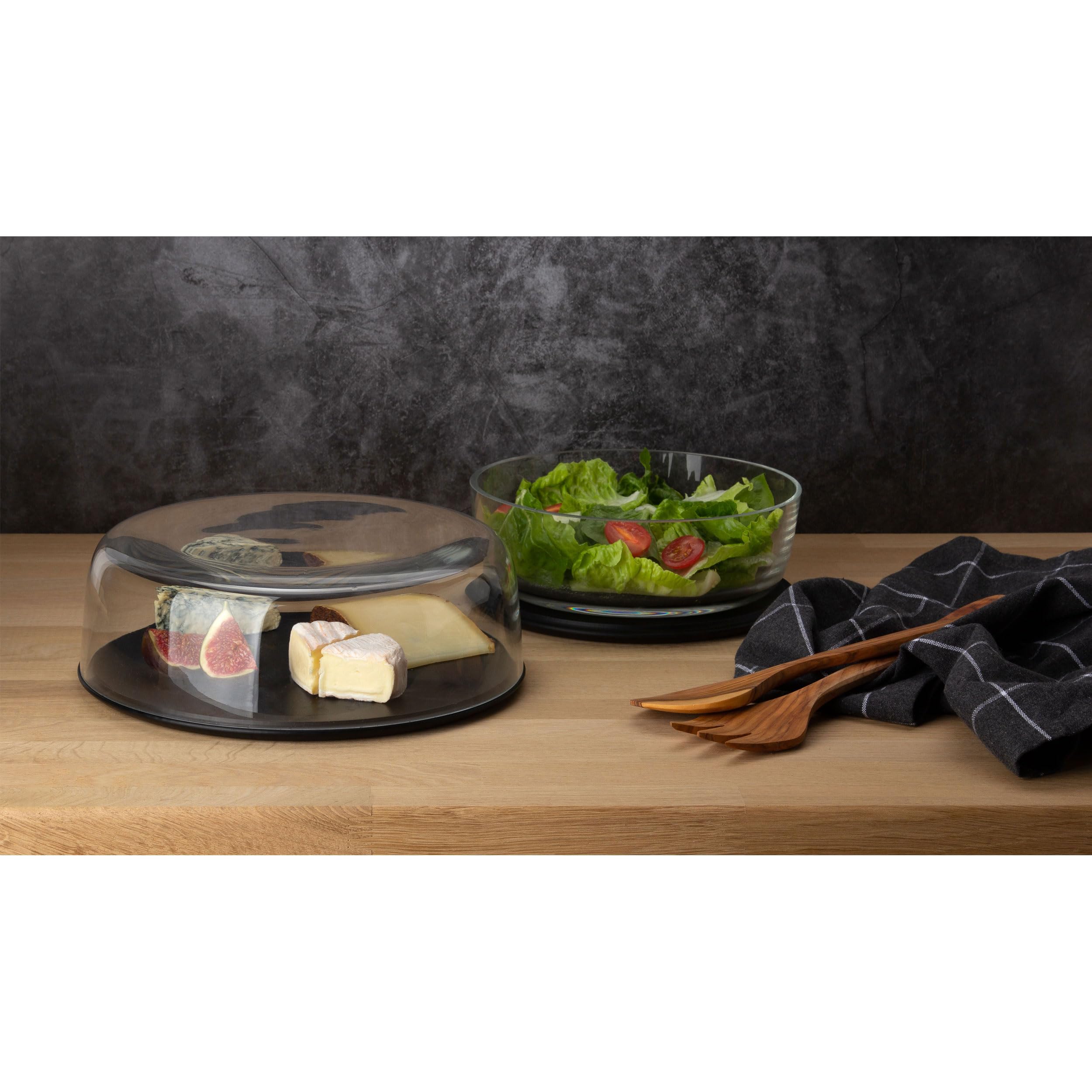 Continenta Duracore Käsebrett mit Glocke aus mundgeblasenem Glas, Ø 27 cm