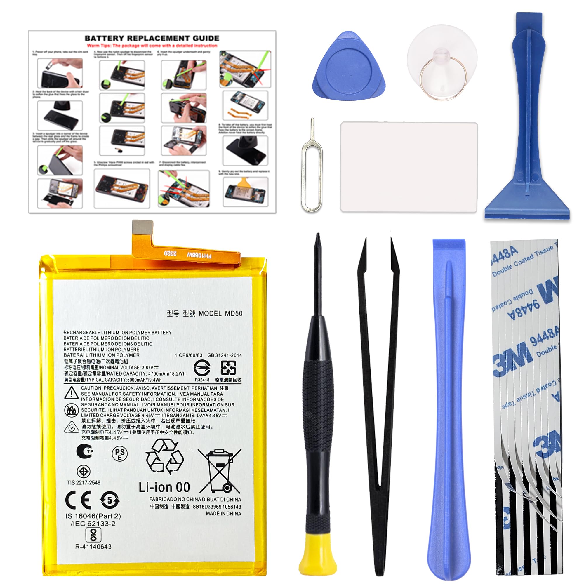 For Moto G Stylus 5G 2021 Battery, MD50 Battery Compatible with Motorola G Stylus 5G (Released in 2021) with Installation Instruction &amp; Repair Toolkit XT2131, XT2131DL, XT2131-1, XT2131-3, XT2131-4