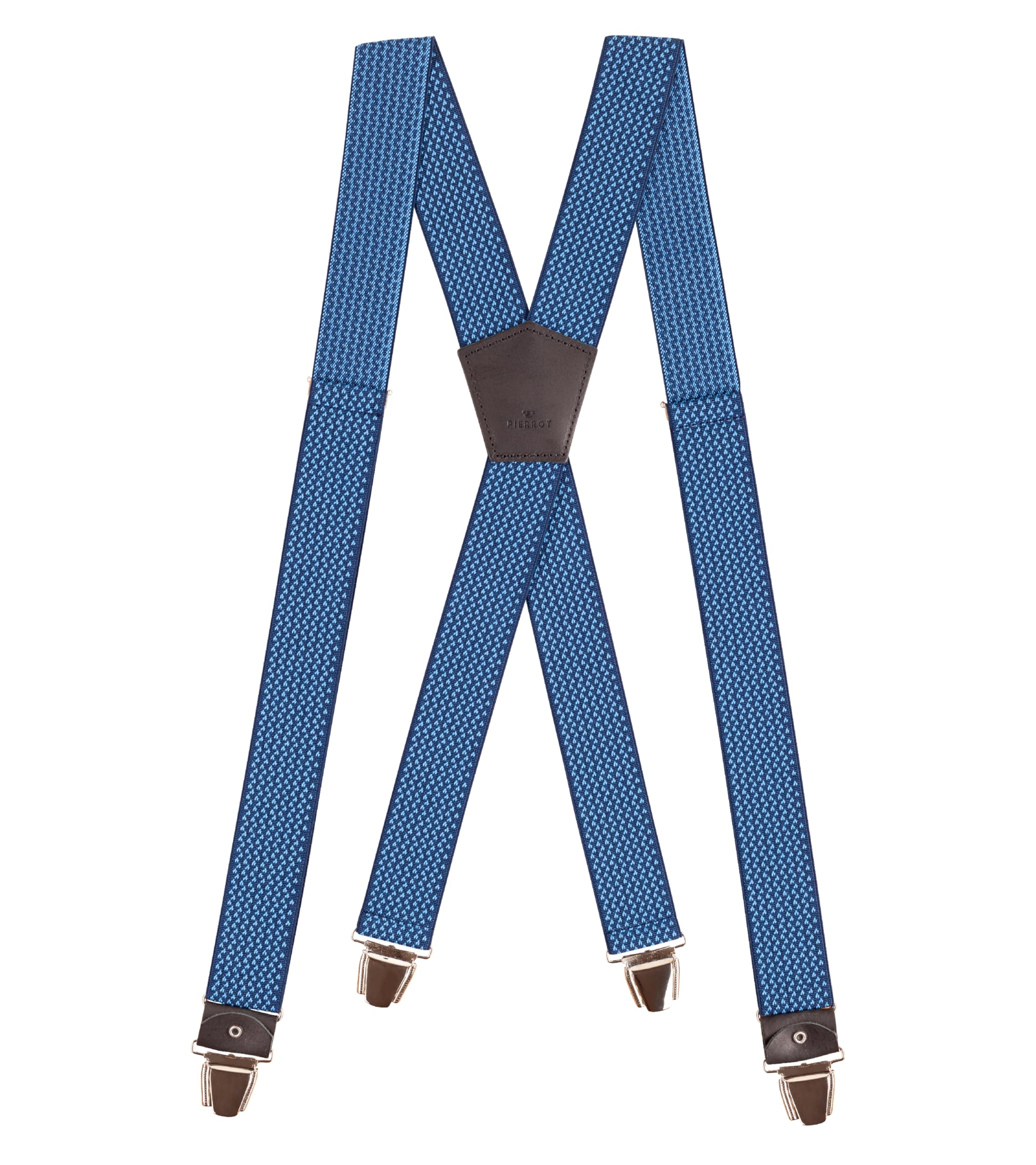 Pierrot Bretelle Uomo Larghe Premium - Regolabili Fino A 130cm - Elastico Rinforzato e Finiture in Pelle - Garantite A Vita - Clip molto forti - Bretelle Uomo Eleganti