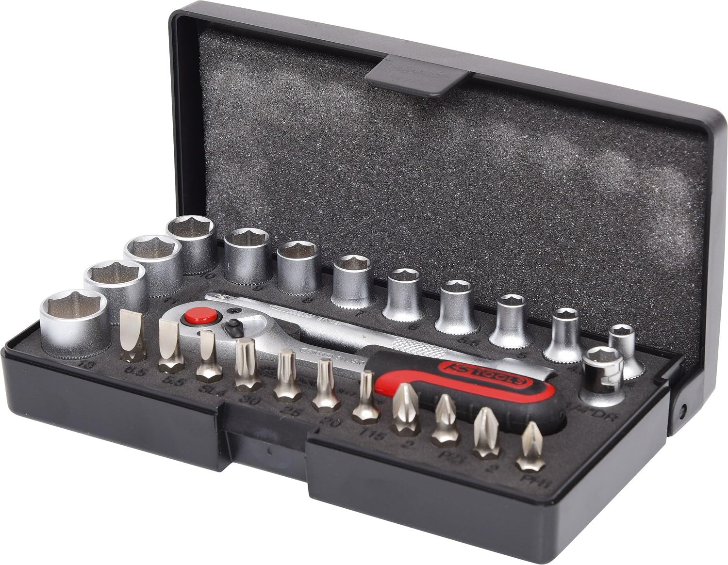 Ks Tools Rot, Schwarz 917.0626 1/4" Socket Set, 26 Pcs