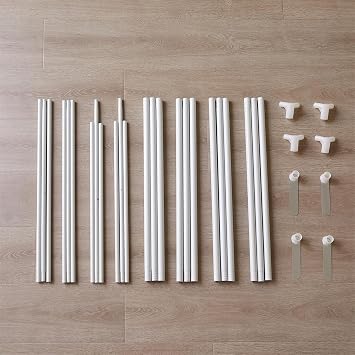 Mengersi Canopy Bed Frame Full Size,Bed Canopy Frame Post Bed Poles,Canopy Bed Curtains Frame Bracket Fit for Metal Bed Wood Bedroom Decor,White