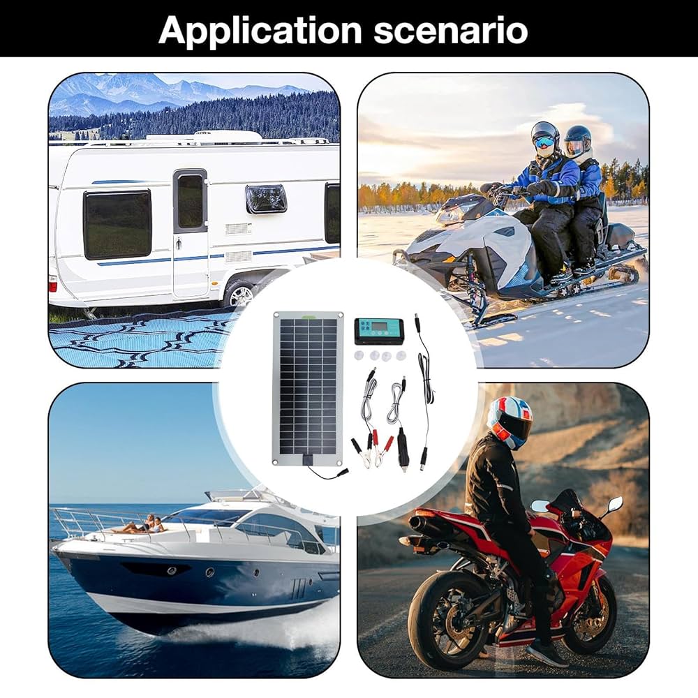 Amazon.co.jp: ポータブルソーラートリクル充電器、防水車用