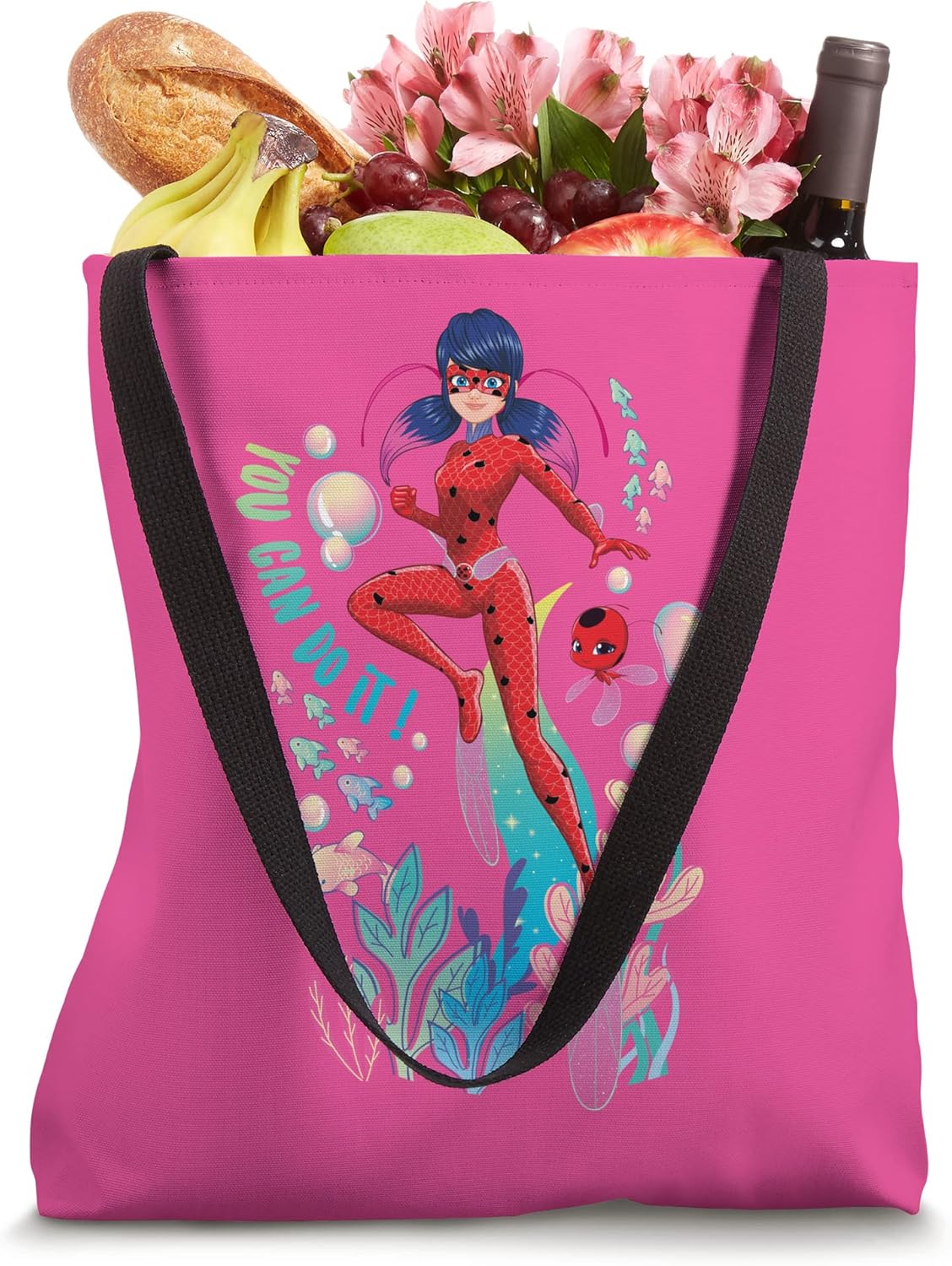Miraculous Ladybug Summer Aqua You Can Do It Tote Bag