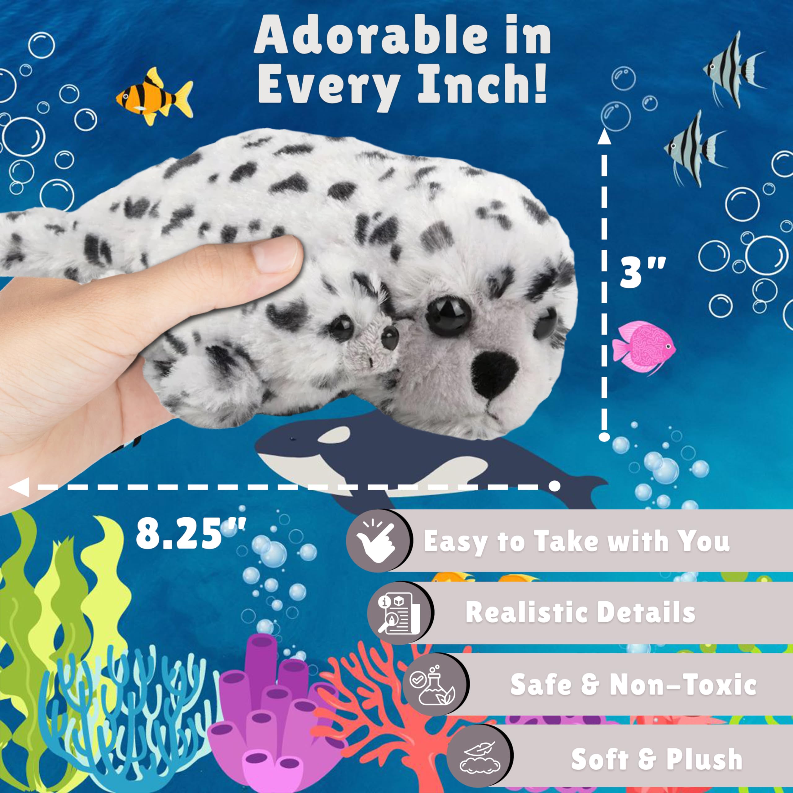 Wild Republic Mom And Baby Harbor Seal Plush - 14 Inches, Eco-Friendly Fill From Recycled Bottles, Realistic Stuffed Animal - View #14