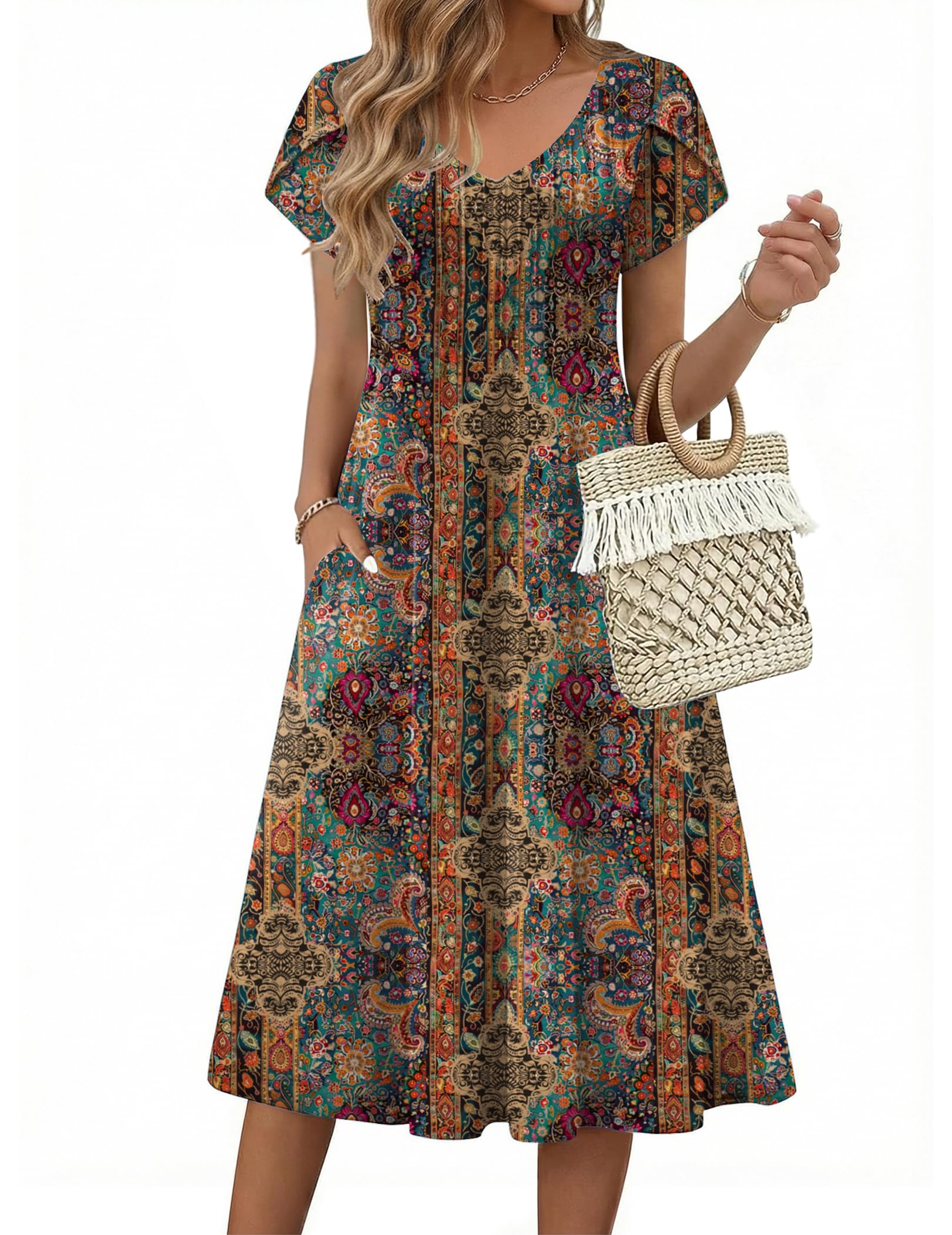 Zeagoo Pleats Midi Dress