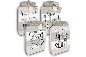Old Shack Kitchen Wall Decor - 4-Piece Mason Jar Set