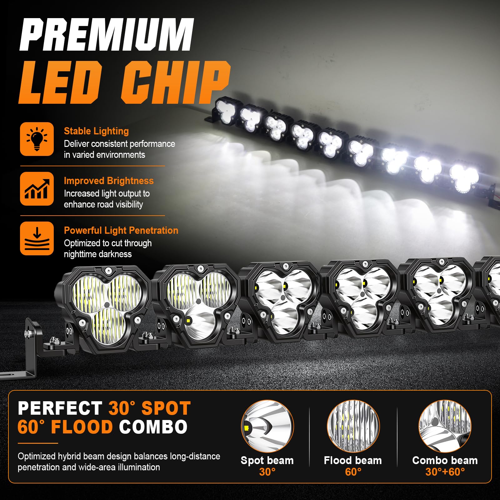 SKYWORLD Barra Led fuoristrada 40 pollici 103 cm 225W 12V DT cablaggio kit