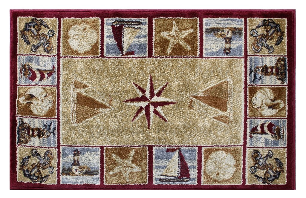 Masada Rugs NatureMat Area Nautical Scene (2 Feet X 3 Feet 2 Inch)