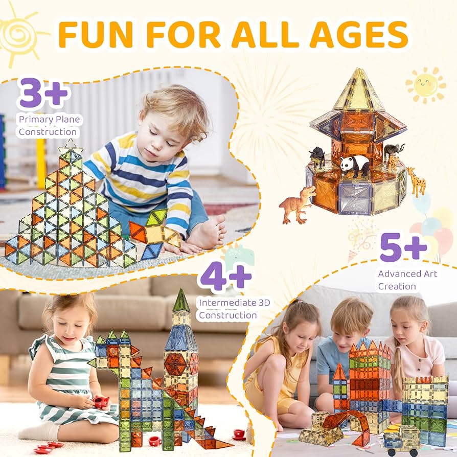 Amazon.com: HarworLife 100 PCS Magnetic Tiles, Diamond