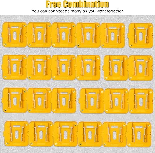 Miniatura 8 de Paquete de 6 soportes de montaje de batería para Dewalt 20V 60V soporte de base de batería para baterías DCB200 DCB203 DCB205 DCB206