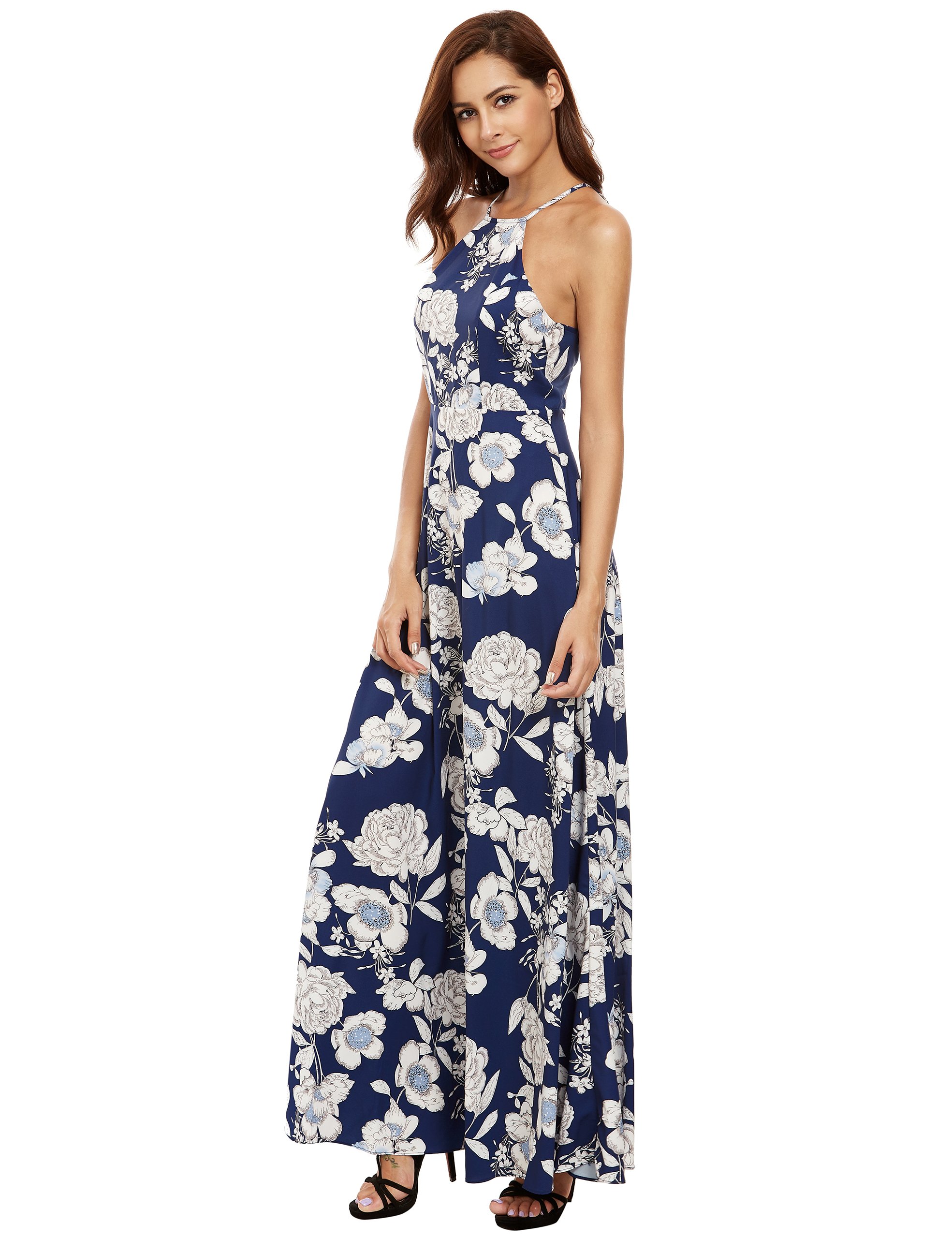 Floerns Womens Sleeveless Halter Neck Vintage Floral Print Maxi Dress | Desertcart Gambia Floerns Womens Sleeveless Halter Neck Vintage Floral Print Maxi Dress | Desertcart Gambia