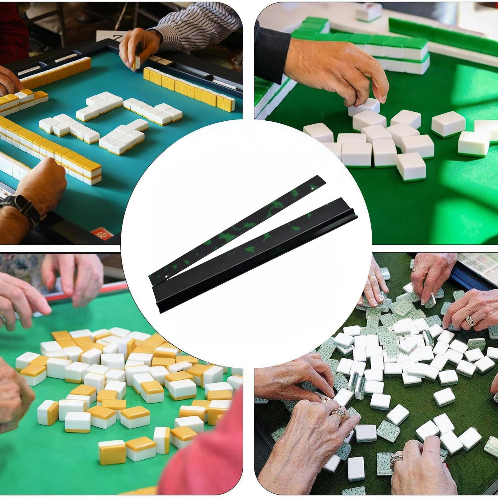 Magnetyczne uchwyty na karty Mahjong Magnetyczne Antypoślizgowe Akrylowe | Stojak i popychacz Combo Mahjong na wieczory gier, spotkania rodzinne i centra seniorów