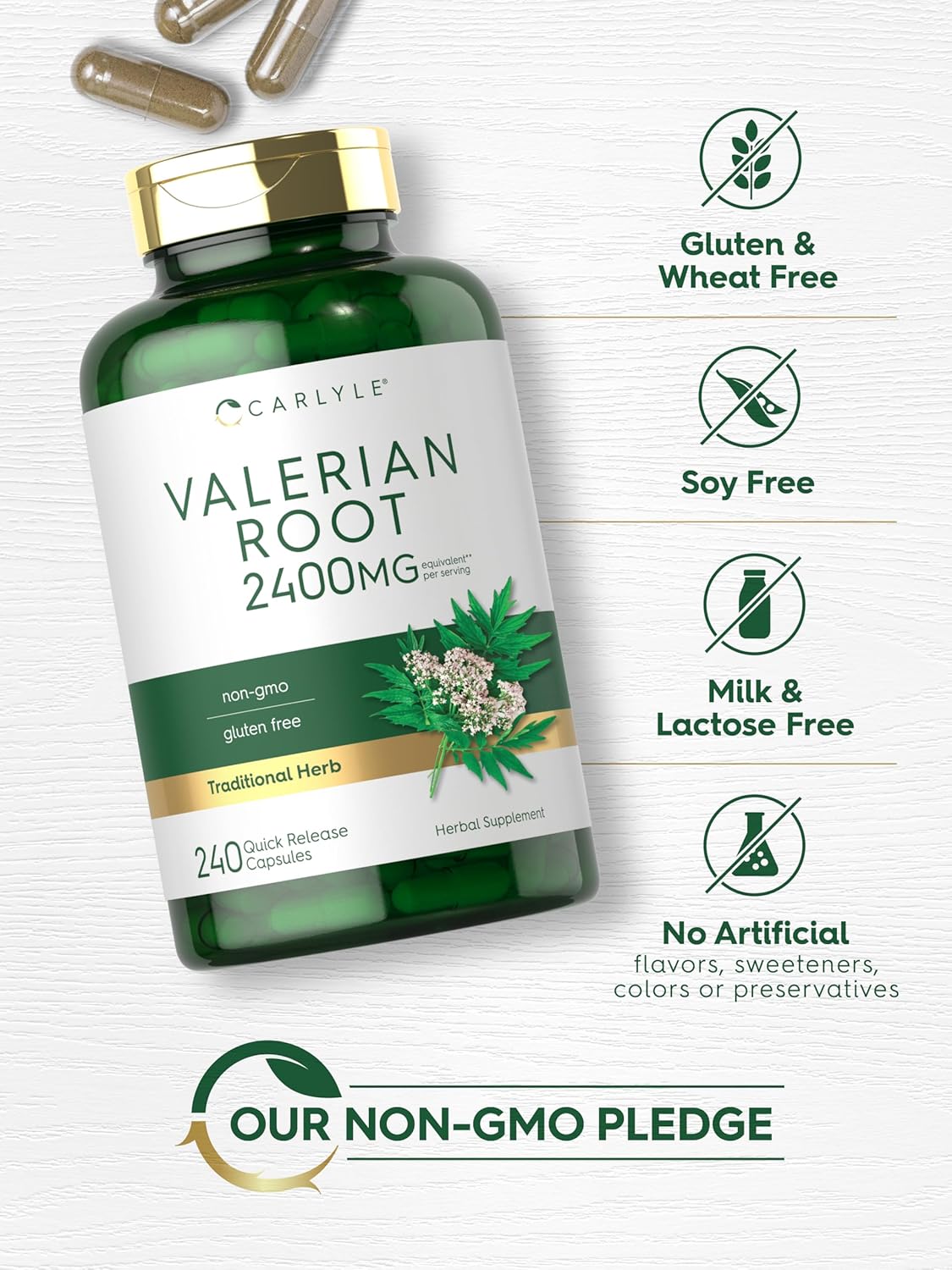 Carlyle Valerian Root Capsules | 240 Count | Herb Extract Supplement | Non-GMO, Gluten Free - Image 5