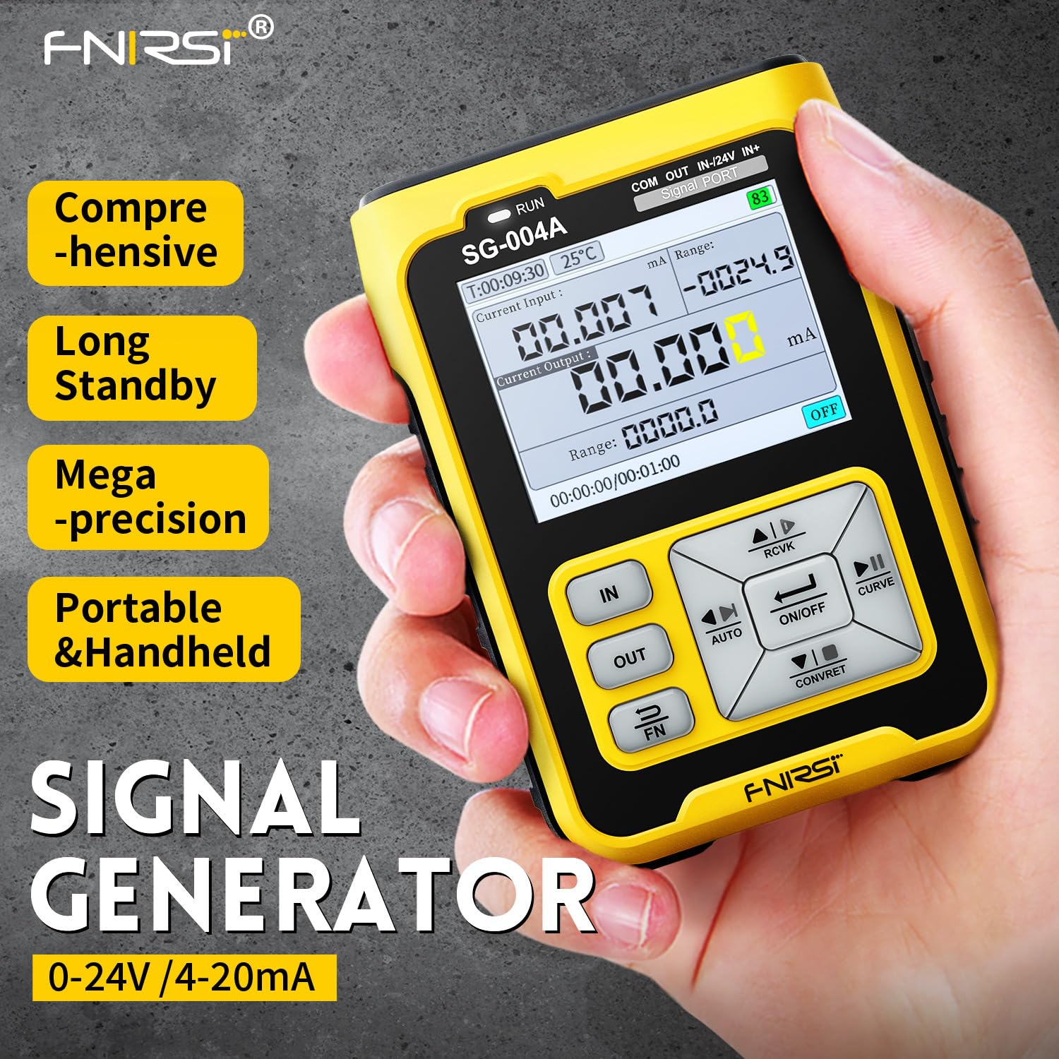 Signalgenerator SG004 2,4-Zoll-TFT-HD-Farbdisplay Verlängerte Standby-Zeit 24 Stunden 4–20 mA analog einstellbare Spannung Strom Widerstand Thermoelement-Prozesskalibrator