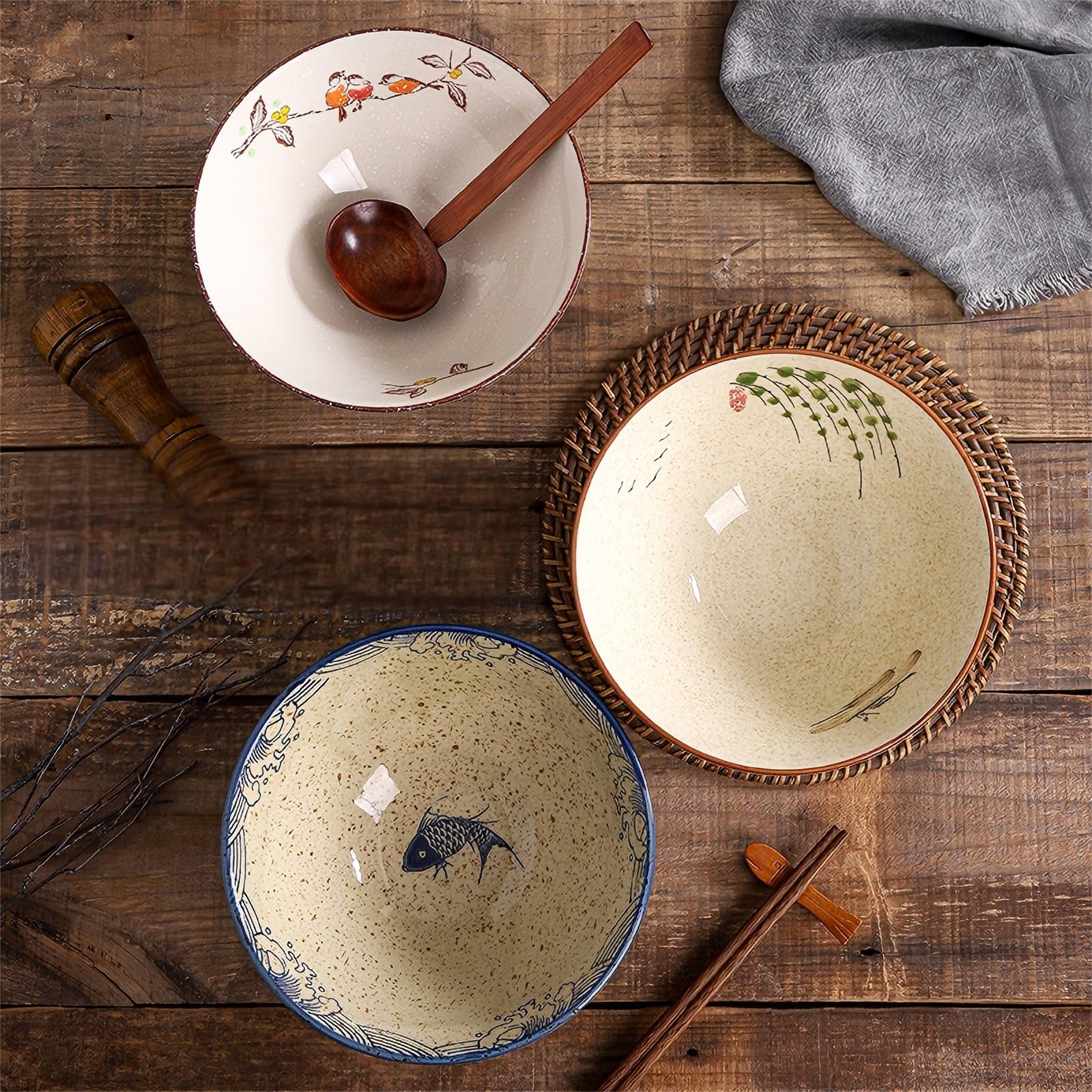 mehrido Ceramic Ramen Bowl Set - Image 3