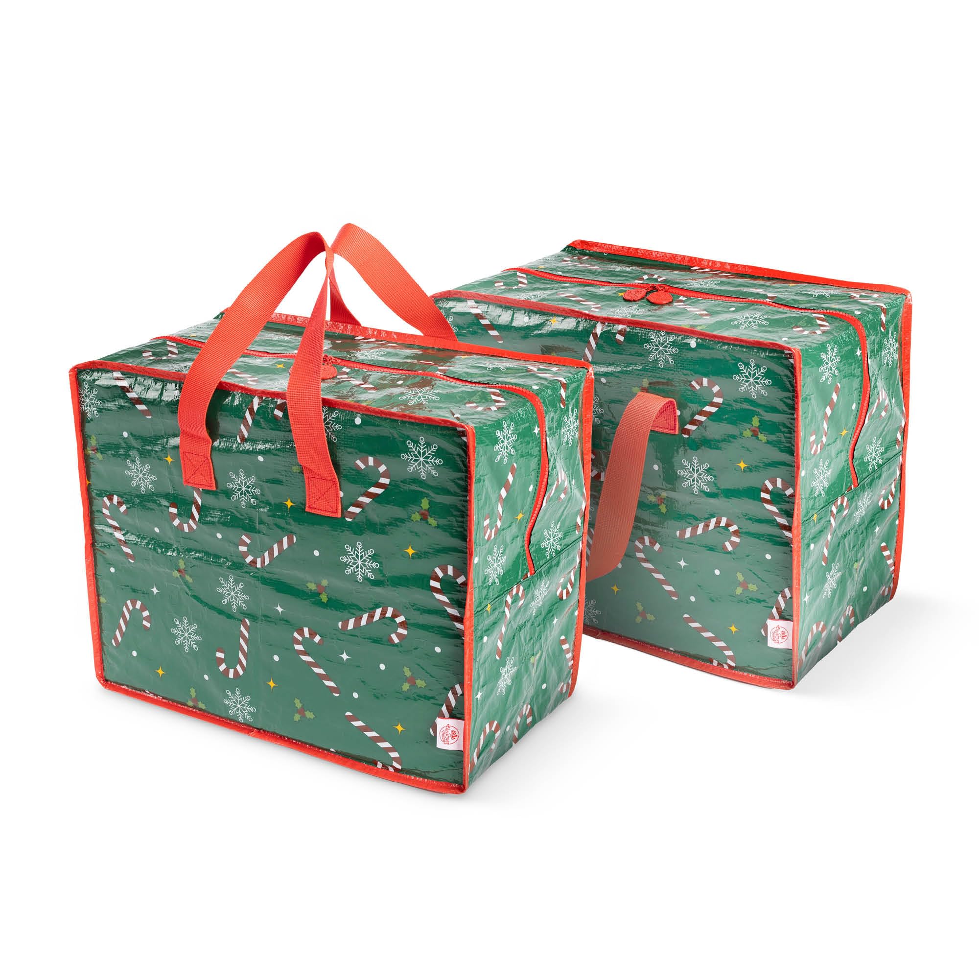 Christmas Village Christmas Decoration Storage Bag - Durable Christmas Storage Bag for Wreath, Baubles, Lights, Tinsel - Xmas Decorations Storage with Double Zipped & Carry Handles (Decoration Bag)